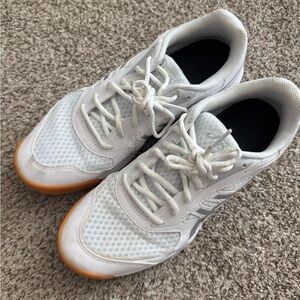 Asics White Athletic Shoes with Tan Soles